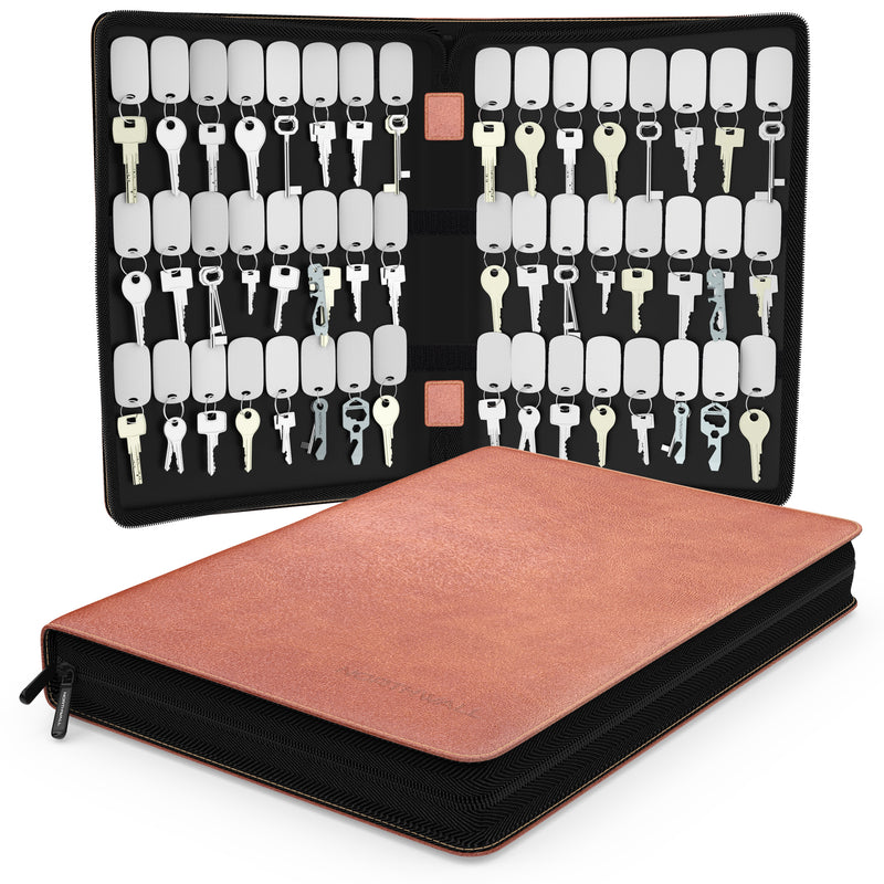 Sleutelrekje met 48 Sleutelhangers - Sleuteletui uit Leer